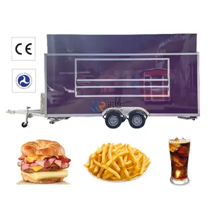 Stainless Steel bbq Food Trailer Mobile Ice Cream Cart For Sale Fast food truck container With Ce Certification