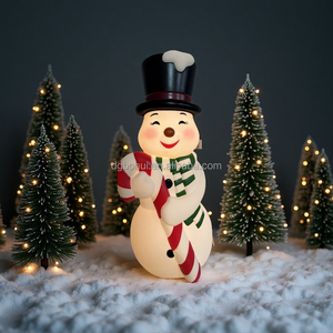 Décorations de Noël, ornements bonhomme de neige, statues de bonhomme de neige en plastique, décorations créatives pour la maison et les fêtes - Product Image 3