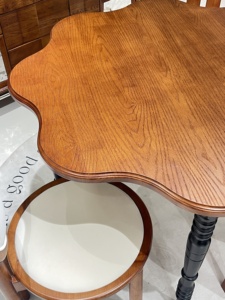 Modern <b>Dining</b> <b>Table</b> <b>Solid</b> <b>Wood</b> Base Irregular <b>Table</b> Can be Extended into a <b>Round</b> Design for Home and Hotel Use - Product Image 3