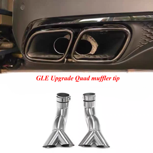 Tubos de escape de coche SYPES para <span class=keywords><strong>Mercedes</strong></span> Benz GLC <span class=keywords><strong>53</strong></span> GLE 350 450 GLS Upgrade <span class=keywords><strong>AMG</strong></span> 63 puntas de escape de acero inoxidable puntas de silenciador cuádruple - Product Image 2