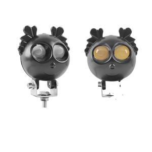 Nouveau design de phare stroboscopique 9-36V, phares de moto à LED, antibrouillard étanches, double couleur, 2 lentilles, garantie de 2 ans, moto - Product Image 1