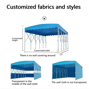 Carpa con Estructura de Tubos de Acero Galvanizado, Estacionamiento Grande, Carpa Plegable Móvil de Empuje y Arrastre - Product Image 5