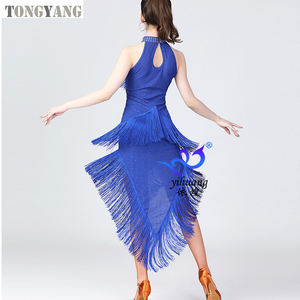 Vestido Largo sin Mangas con Flecos de Spandex y Cuello Alto para Mujer, Estilo <span class=keywords><strong>Salsa</strong></span> y Samba, con Collar, de TONGYANG - Product Image 6