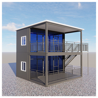 Maisons conteneurs préfabriquées en acier à 2 étages, détachables et respirantes, avec design de ferme et conception de modèle 3D – Vente chaude