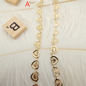 Cadena en forma de corazón mujer latón 18K chapado en oro <span class=keywords><strong>Astral</strong></span> cadena collar accesorios joyería hallazgos - Product Image 3