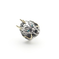 Bague Unique Tête de Dragon en Argent 925 pour Homme Ajustable