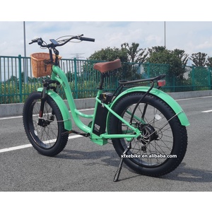 Vélo Électrique Rétro d'<span class=keywords><strong>Été</strong></span> à <span class=keywords><strong>Pneus</strong></span> Larges 26 Pouces, Batterie Lithium 15AH 48V, 7 Vitesses, Vélo de Plage Électrique pour Femmes - Product Image 5
