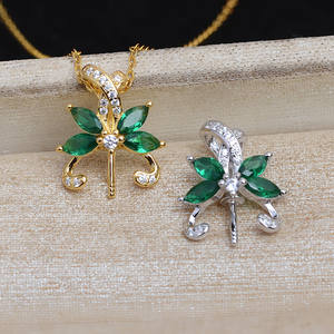 Pendentif couronne de phénix en argent S925, accessoire de coiffure JG5361, accessoires de perles DIY, support vide 6-6,5 mm, composants de bijoux pour femmes - Product Image 1