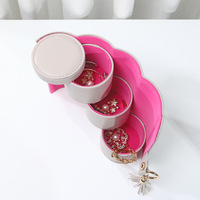 Nouveauté Qualité PU Cuir Mini Collier Boucle D'oreille Cas Bijoux Stockage Voyage Cas Organisateur Boîte À Bijoux Boîte À Bijoux