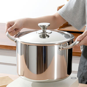 Panci Masak Saus/Sup/Casserole Hybrid Triply Stainless Steel 20/24/26/28 cm Anti Lengket dengan Tutup Kaca dan Logam - Product Image 1