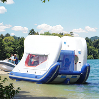 Catamaran électrique flottant de luxe étanche à l'air avec moteur bateau gonflable pour les fêtes de famille ponton flottant