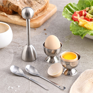 Ouvre-œuf en acier inoxydable, ustensile de cuisine, coupe-coquille d'œuf, broyeur, ouvre-coquille pour œufs durs et crus, support de tasse - Product Image 1