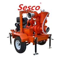 Pompe à eau diesel industrielle à deux roues F4L912 pour drainage et déshydratation