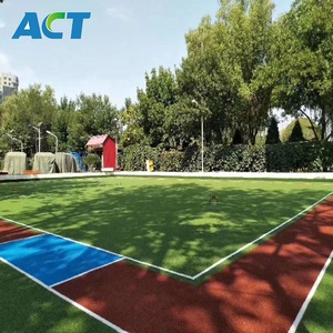 Gazon artificiel bleu bouclé en PE de 13 mm de hauteur de poils pour le padel, gazon synthétique durable en rouleau pour les sports d'intérieur, football, soccer - Product Image 3