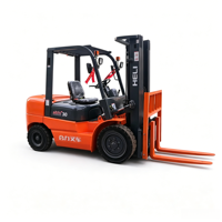 Chariot élévateur Heli de 3,5 tonnes, avec trois sections de levage de 4,5 mètres, un excellent outil pour les opérations de stockage en entrepôt à grande hauteur