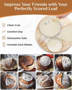 Food Grade 9 Inch Natural Rattan <b>Round</b> Bread Proofing Basket with Cloth <b>Brush</b> Proofing Basket Bread Set - Product Image 5