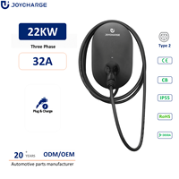 Nouveau chargeur domestique pour véhicule électrique 22 kW, mural, EVSE Type 2, prise 32A, Plug & Charge, extérieur, IP55, étanche, CE/CB, garantie 2 ans