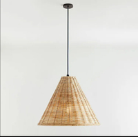 Luminaire suspendu conique en osier personnalisable, lustre en rotin naturel tissé à la main pour salle à manger et îlot de cuisine