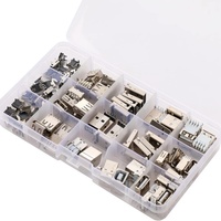OKYN-Y0310 14 valores 82 piezas Conector USB Tipo A Estándar Hembra para Soldar, Conector de PCB USB-A USB-B