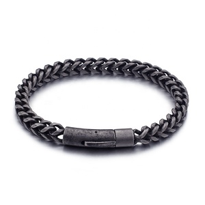 Bracelets unisexes personnalisés en acier inoxydable de haute qualité, plaqués or 18 carats, chaîne blé, pour les fêtes - Product Image 3