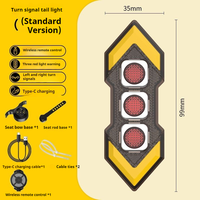 Feu arrière de vélo pour la conduite nocturne, clignotant directionnel, feu d'avertissement pour vélo de route, télécommande sans fil, capteur de freinage