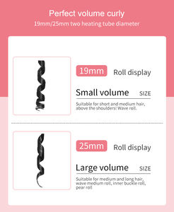 Professioneller elektrischer Keramik-Lockenstab ohne Clips, 25 mm, mit PTC-Heizung und LED-Temperaturanzeige für alle Haartypen - Product Image 4