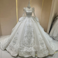 Jancember DW0118 Robes de mariée civiles brillantes à manches longues avec strass