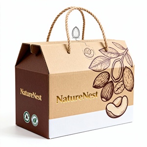 Custom Design Corrugated Paper <b>Bags</b> with Handles for Fresh Farm Products Packaging and Transportation - Product Image 4