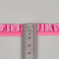 1.5CM Single Face Ruffle Nylon Fringe Stretch Élastique Dentelle Bande Garniture Bande pour Robes De Mariée En Dentelle