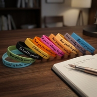 Pulsera de Silicona con Frase Motivacional Personalizada para Recompensas Escolares, Regalos Corporativos, Recuerdos de Fiesta, Envío Rápido de Fábrica, Precio Bajo