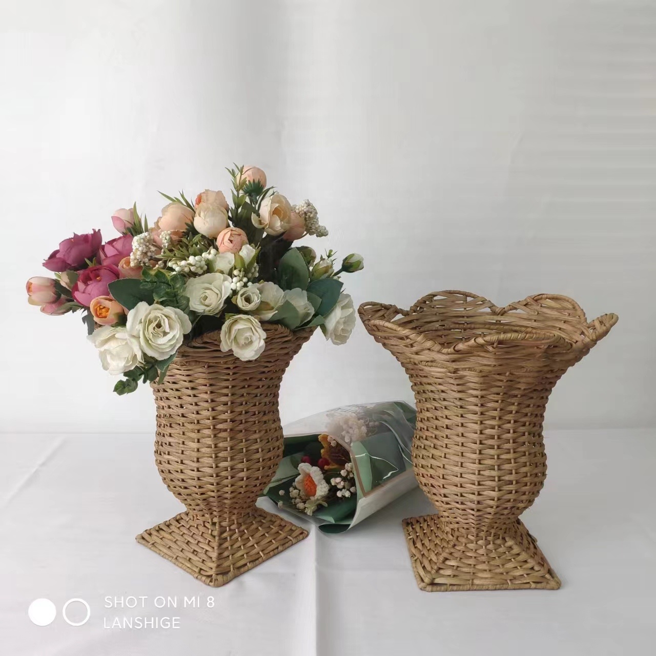 Vase En Osier Vases Fleurs Vase En Rotin Pour Fleurs De Paille Pots
