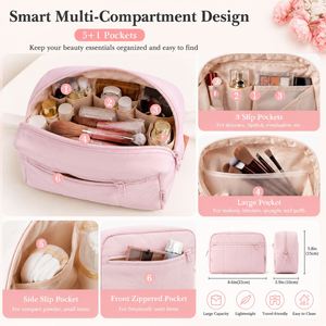 Custom <b>Makeup</b> Bag Women Quilted Cosmetic Organizer Bag Travel Toiletry Pouch Large Capacity <b>Makeup</b> Storage <b>Case</b> OEM Wholesale - Product Image 2