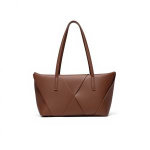Bolso Tote de Hombro de PU Tejido para Mujer, Gran Capacidad, Casual, para Compras, Primavera, Verano, Otoño, Cierre de Cremallera, Moda al por Mayor - Product Image 1