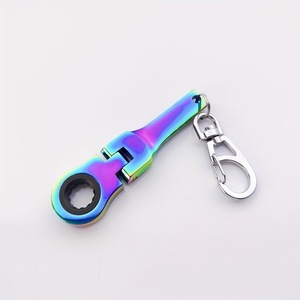 Portachiavi con <span class=keywords><strong>Chiave</strong></span> a <span class=keywords><strong>Cricchetto</strong></span> da 10mm, Mini <span class=keywords><strong>Chiave</strong></span> Regolabile, Portachiavi in Metallo Portatile, Accessori per Auto - Product Image 1