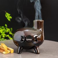 Support brûleur artisanal moderne en céramique pour Palo Santo, émail vert, couleur personnalisable, fabriqué en Chine, porte-bougie, lanternes