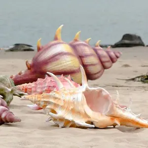 Aquarium decoration life size conch shell statue resin sea animal ocean animal crafts for wedding decoration