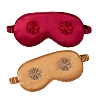 Masque pour les yeux en satin de soie avec logo personnalisé, sangle élastique réglable et occultant, pour cadeaux de la Saint-Valentin et de Noël