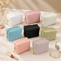 Pochette cosmétique mini en gros, trousse à maquillage portable avec fermeture éclair pour rouge à lèvres et monnaie, sac de voyage pour cosmétiques, personnalisable OEM ODM avec logo
