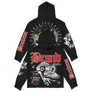 Brand Studios <b>Men's</b> Oversized <b>Black</b> <b>Hoodie</b> Gothic Print Cotton Streetwear Autumn Style Long Sleeve Regular Fit <b>Men</b> Hoodies - Product Image 1