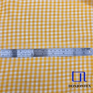 Tela Popelina 100% Poliéster Teñida con Hilo, Suave al Tacto, con Pequeños Cuadros para Vestidos de Mujer y Niños, Técnica de Tejido - Product Image 3