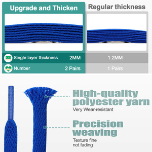 Dây giày thể thao WEGOODZF chất lượng cao, dày, một lớp, chất liệu polyester, rộng 8MM, nhiều màu sắc, kiểu dẹt, chất lượng cao, dùng cho giày chạy bộ, một đôi - Product Image 3