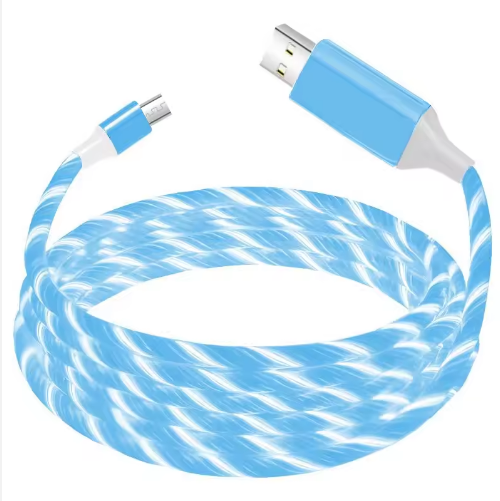 Flow Luminous USB Type C Cable 3A Fast Charging Data Cord for Samsung Xiaomi OPPO Huawei IPhone Charger Micro USB Wire LED Cable