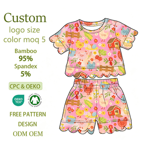 Novedades, Conjuntos de Dos Piezas para Niñas, Estilo Rural, Estampado Transpirable, <span class=keywords><strong>Ropa</strong></span> Casual de Verano para Niños - Product Image 1