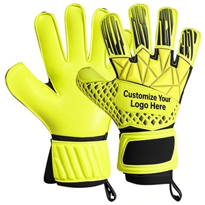 Gants de gardien de but de football jaunes personnalisables avec maille respirante et sangle de poignet réglable pour un usage unisexe - Product Image 1