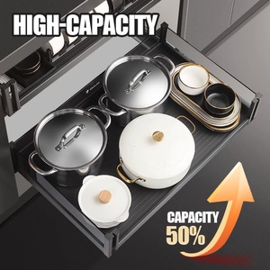 Promotion : Panier coulissant oblong en alliage d'aluminium à 2 niveaux, design moderne, durable, résistant à l'eau, facile à nettoyer, pour une cuisine efficace - Product Image 2