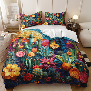 Thực vật hướng dương mộc mạc colourful sôi động 3D kỹ thuật số in Duvet cover Set - Product Image 3