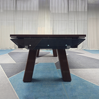 Table de billard moderne populaire en verre ardoise, table de billard en verre de 8 pieds avec plateau en ardoise, table de snooker en verre trempé et ardoise