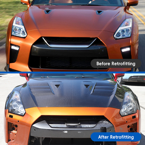 Nouveau kit de protection de capot moteur en fibre de carbone pour pare-chocs avant, installation par vis, pour Nissan GT-R, modèles 2017-2023 - Product Image 2