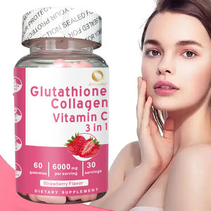 Glutatión Colágeno Vitamina C 3 en 1 Gomitas para iluminar y nutrir la piel 60 Sabor a fresa - Product Image 1