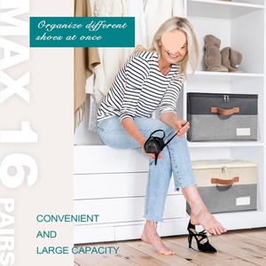 Boîte de rangement à chaussures pliable 16 compartiments, couvercle transparent, style japonais, capacité 18L, vente chaude transfrontalière, approvisionnement direct - Product Image 2